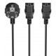 AISENS Cable Alimentacion CPU, CEE7/M-2xC13/H, Negro, 3.0m